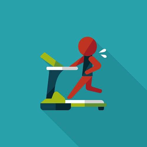 Man Running on a treadmill illustration