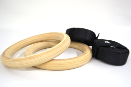 Timber gym rings