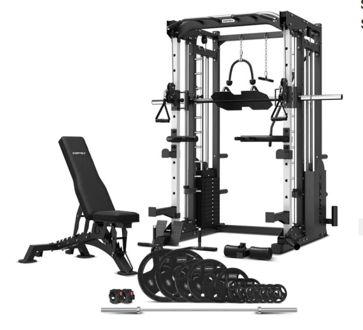 CORTEX SM-25 PACKAGE - OLYMPIC BAR, 100KG WEIGHTS & BN-9 ADJUSTABLE BENCH *JUST ARRIVED*