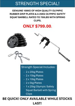 100KG OLYMPIC SAFTEY SQUAT BAR PACKAGE *JUST ARRIVED*