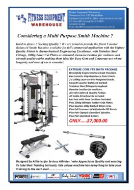 EXTREME CORE FT9 COMMERCIAL SMITH MACHINE PACKAGE *WHILE STOCKS LAST*